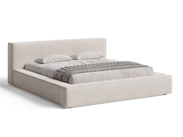 Łóżko tapicerowane z pojemnikiem i stelażem 160x200 Mali Beżowe