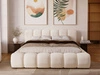 Łóżko tapicerowane z pojemnikiem na pościel 160x200 Doria Kremowe