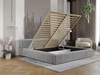 Łóżko tapicerowane z pojemnikiem i stelażem 160x200 Lipari Szary