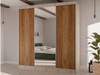 Szafa przesuwna z ryflowanym frontem i lustrem 200 cm Rivas Dąb Sonoma, Catania