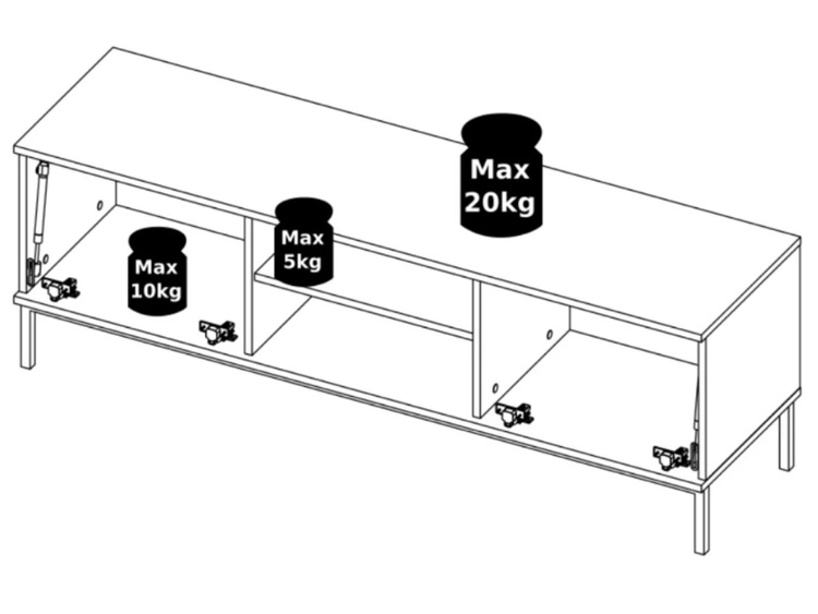Szafka pod telewizor z drzwiczkami Soroko Czarna