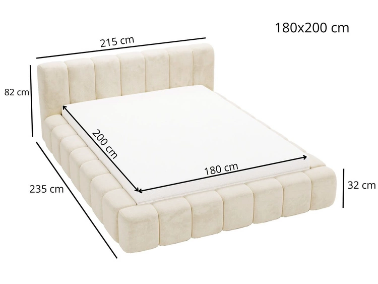 Łóżko tapicerowane z pojemnikiem na pościel 180x200 Ibiza Zielone