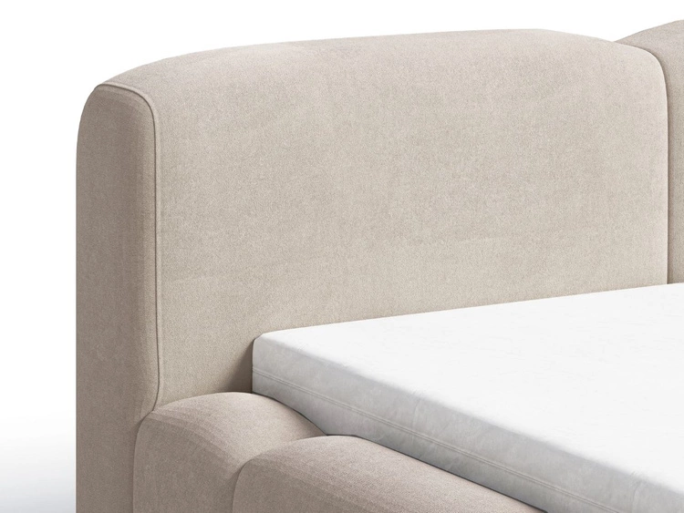 Łóżko tapicerowane z pojemnikiem i stelażem 160x200 Aubi Beżowe