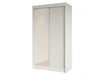 Szafa przesuwna z ryflowanym frontem i lustrem 120 cm Fano Biała