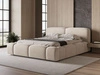 Łóżko tapicerowane z pojemnikiem i stelażem 140x200 Aubi Beżowe