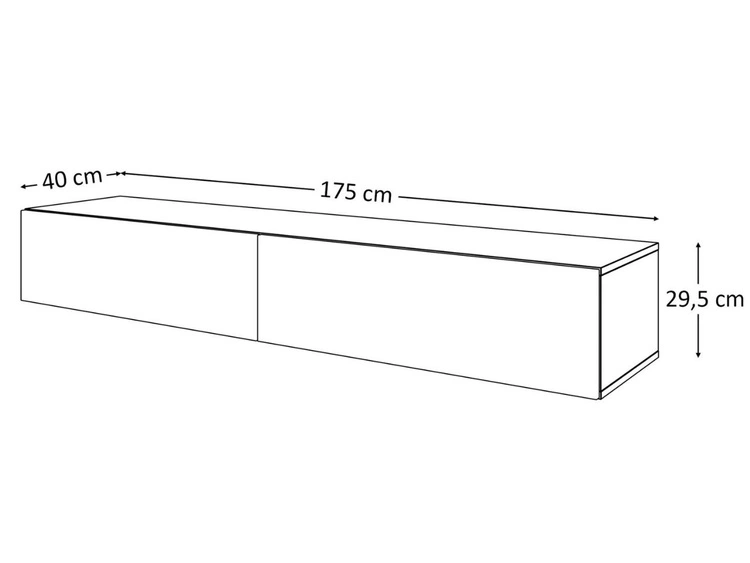 Meblościanka wisząca z oświetleniem LED do salonu Sorelle Czarny mat