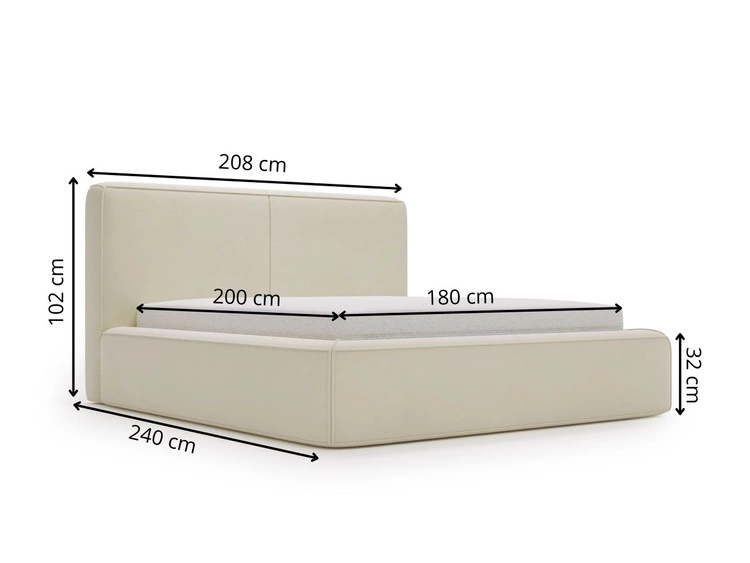 Łóżko tapicerowane z pojemnikiem i stelażem 180x200 Amaro Zielone