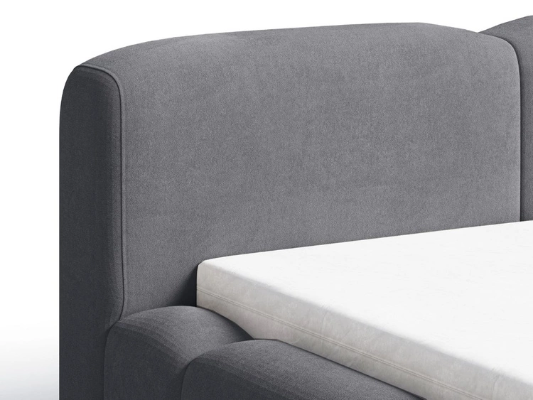 Łóżko tapicerowane z pojemnikiem i stelażem 180x200 Aubi Ciemnoszare